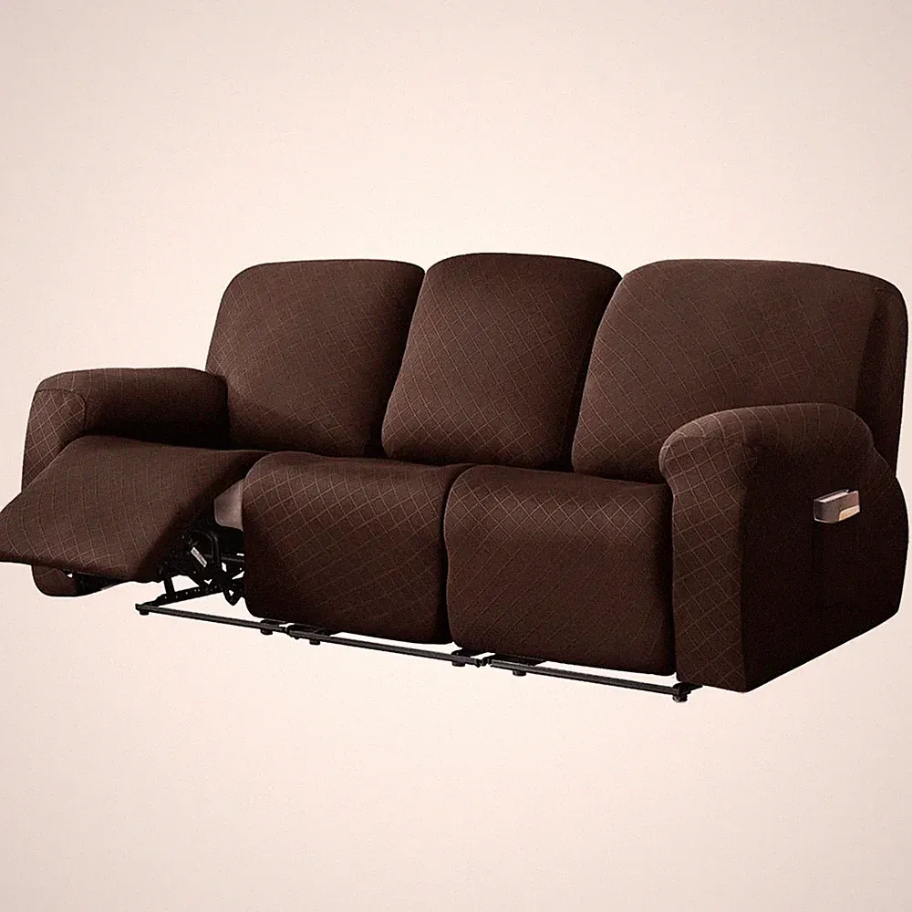 Diamond Recliner Sofa Covers 8-Pieces Stretch Large Couch Covers for 3 Seats...